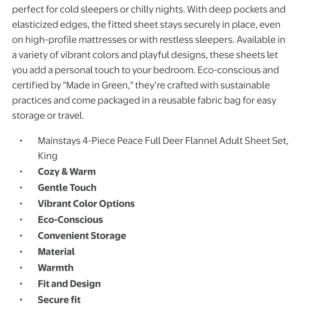 Mainstays Soft & Cozy Flannel Sheet Set - Green and Cream